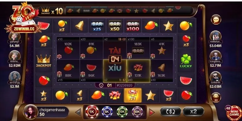 Game nổ hũ kết hợp máy slot với chủ đề trái cây